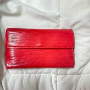 LV Red Epi Long Wallet